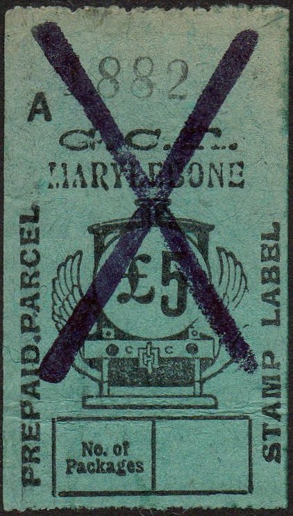 Great Central Railway Parcel Post Locomotive £5 on Green paper